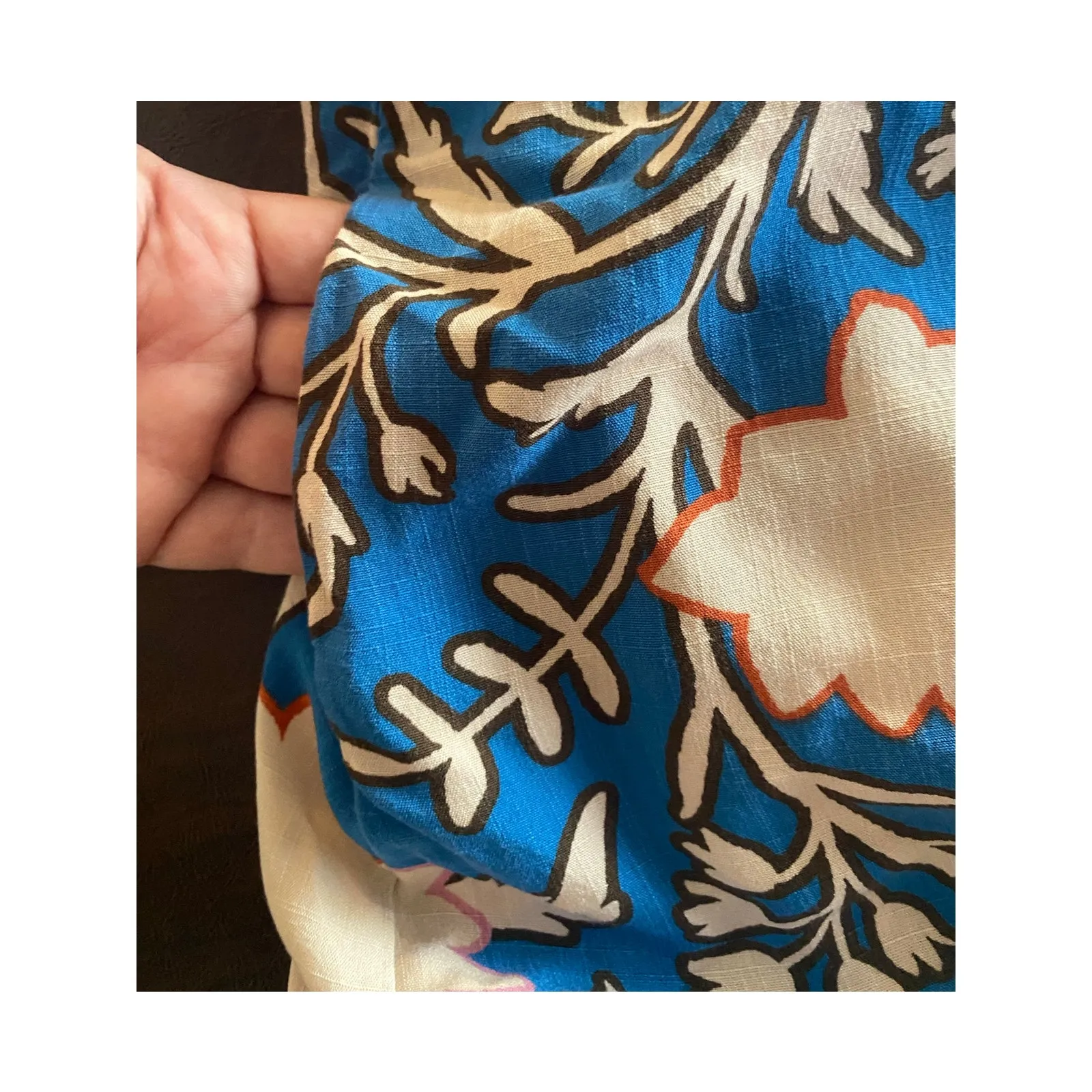 Knox Rose Blue Floral Boho Midi Dress Puff Sleeve Tiered True Wrap Sze M Pockets - Image 8