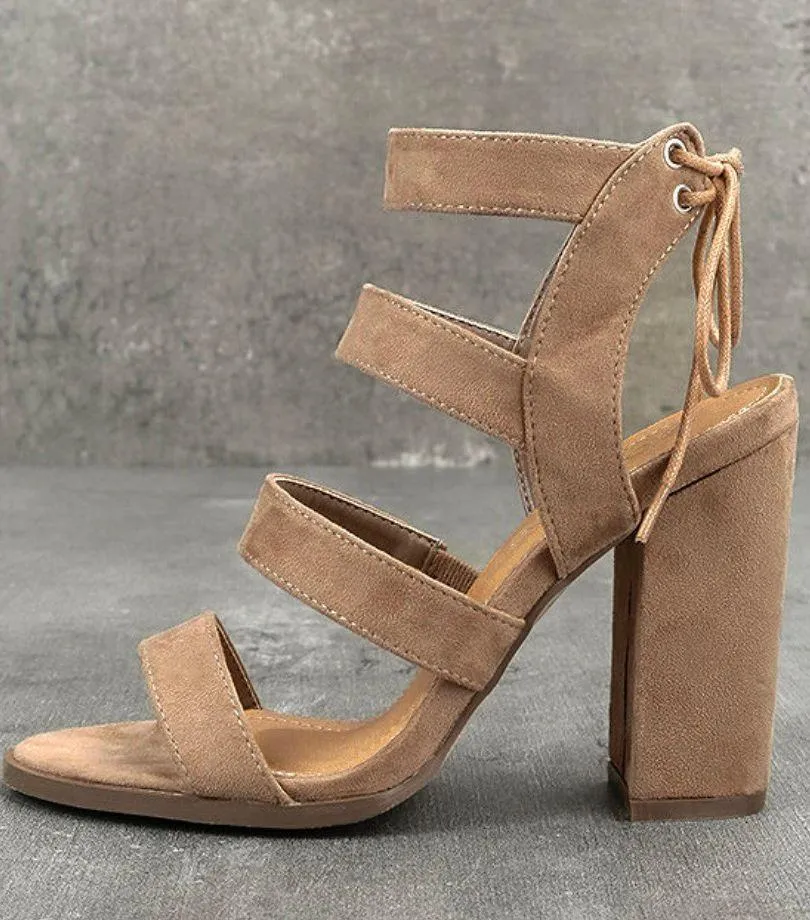 Lulus Tan Suede Back Lace Heels - Image 2