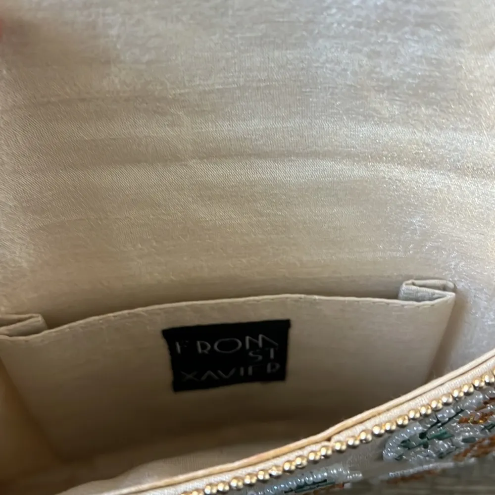 From St. Xavier Beaded Pineapple Clutch White - Image 4