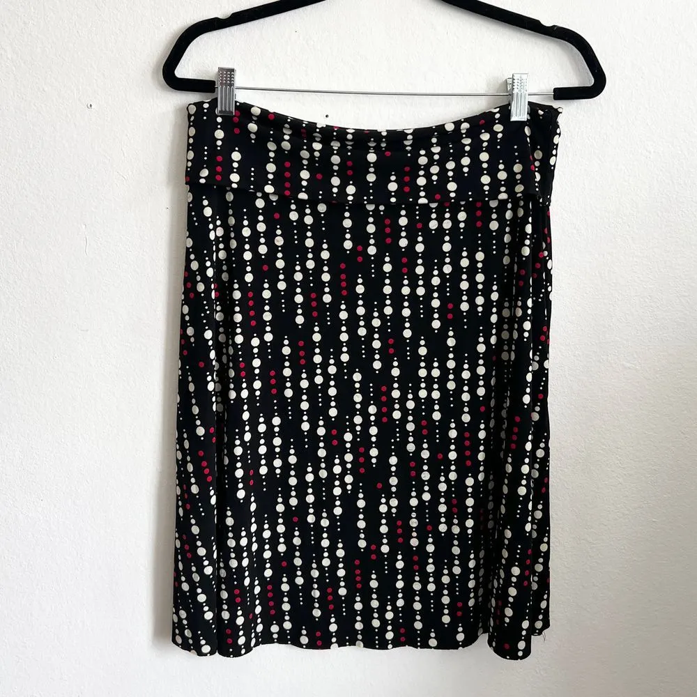 Vintage Polka‎ Dot Skirt, Y2K, Office Siren, Gothic, Witchy, Large Black - Image 4