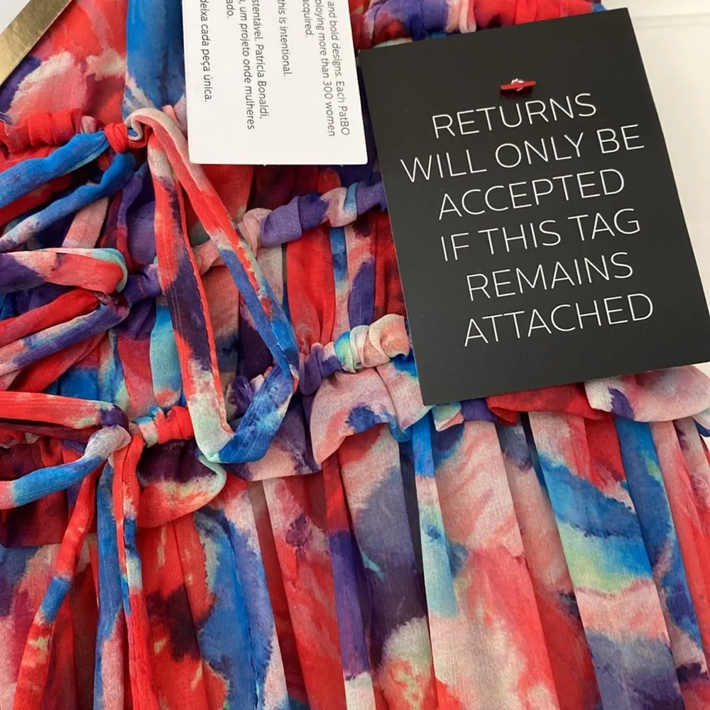 PatBO Violet V Neck Flutter Sleeve Maxi Dress in Size 0 NWT Cherry Maxi Ties New Red - Image 12