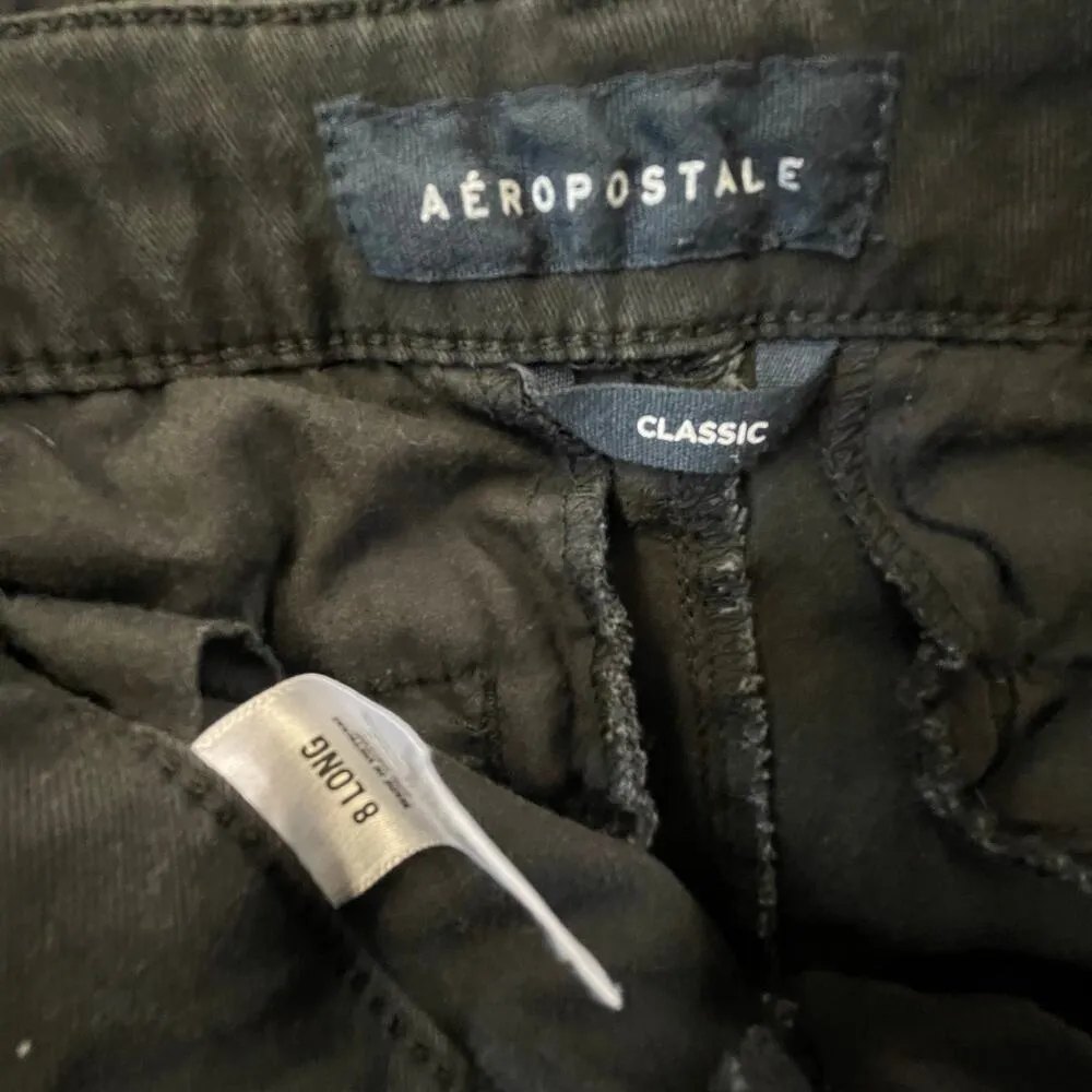 Aeropostale Black Classic Pants Size 8 Long Straight Leg - Image 4