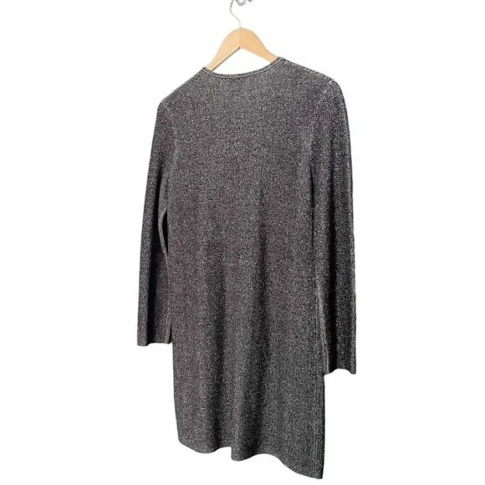 Theory Long Zip Front Lioralee Cardigan Dress Black Gray Thick Knit Size Small - Image 9