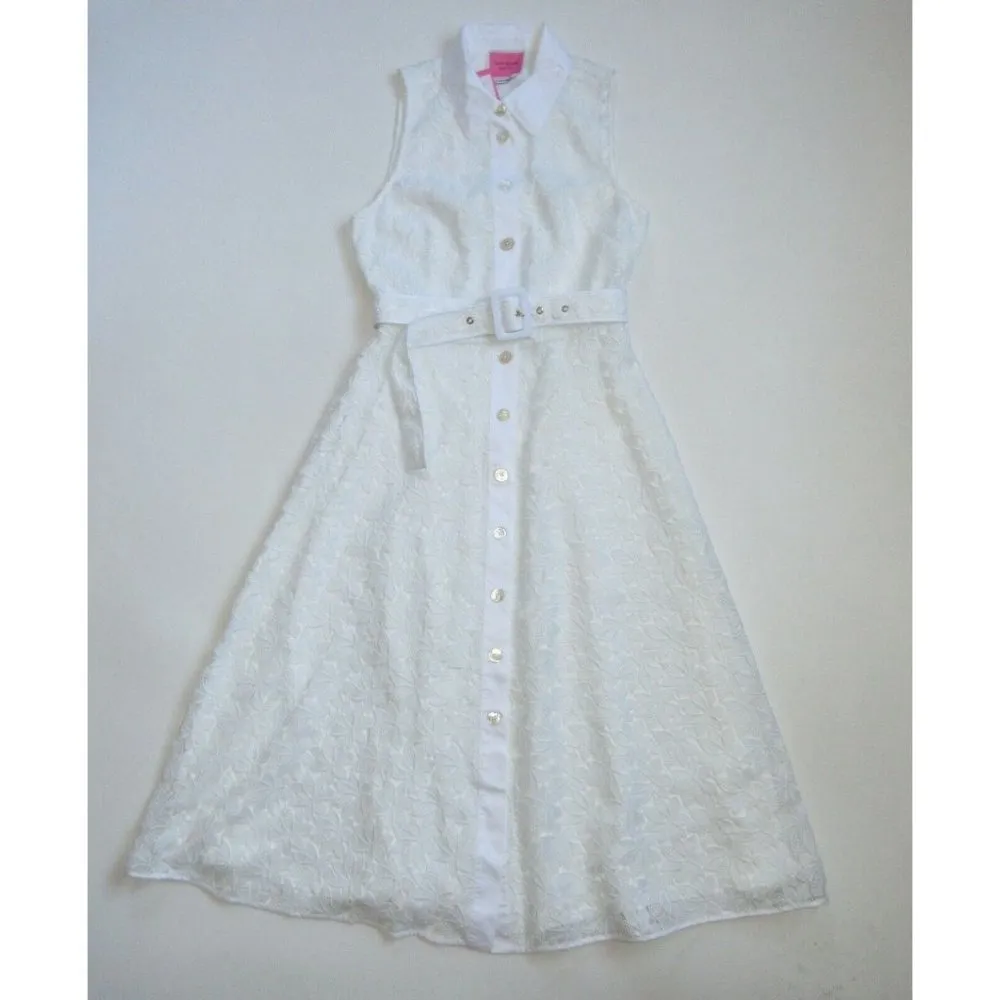 NWT Kate Spade New York Leaf Lace in Fresh White Button Front Shirt Dress 2 - Image 4