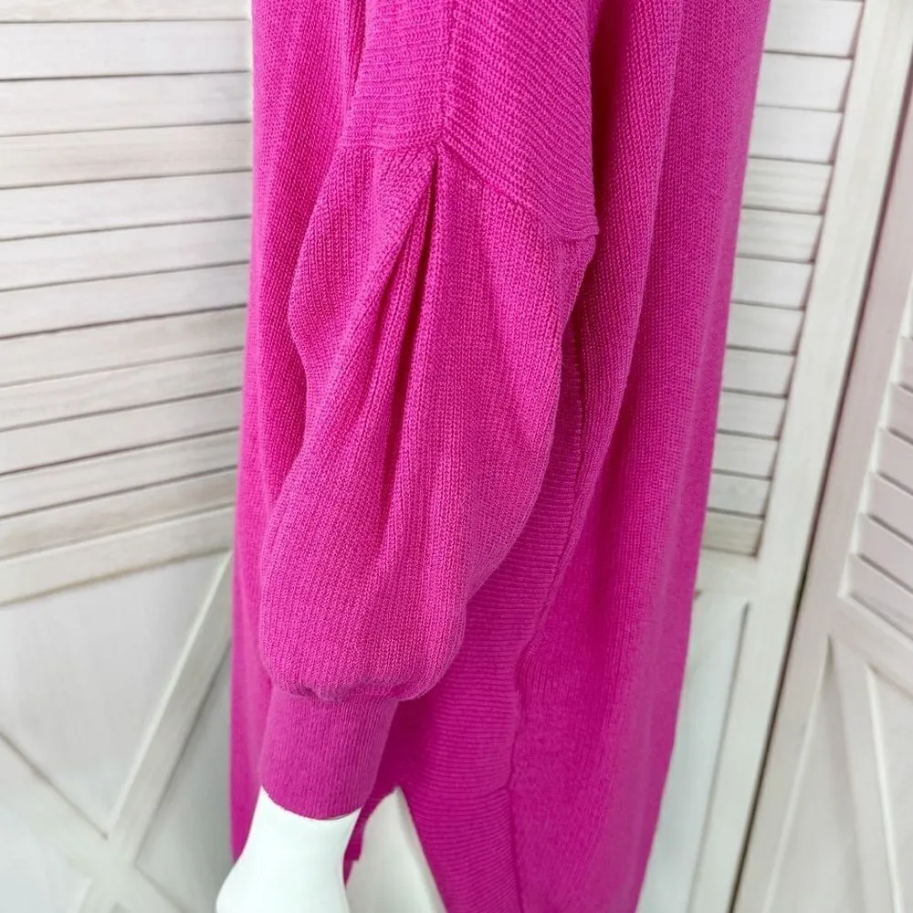 Express Drop Shoulder Circle Hem Oversized Tunic Sweater Pink‎ Small - Image 6