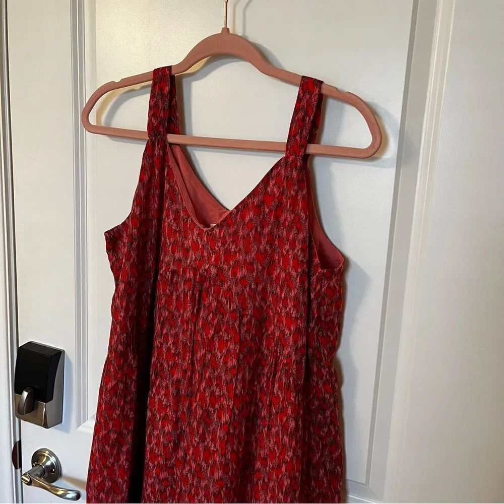 Joie Red Patterned Cotton Midi Dress - Image 2