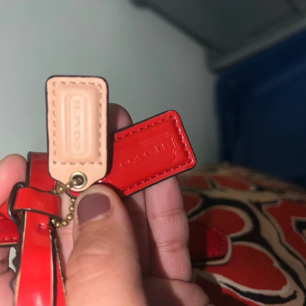 Coach Poppy Orange/Red/Black Floral Satchel/Tote Purse Bag - Image 5