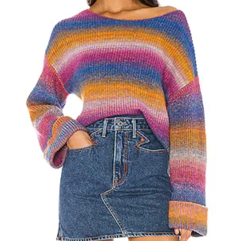 Wildfox Maverick Sweater Multicolor Size Medium NWT - Image 2