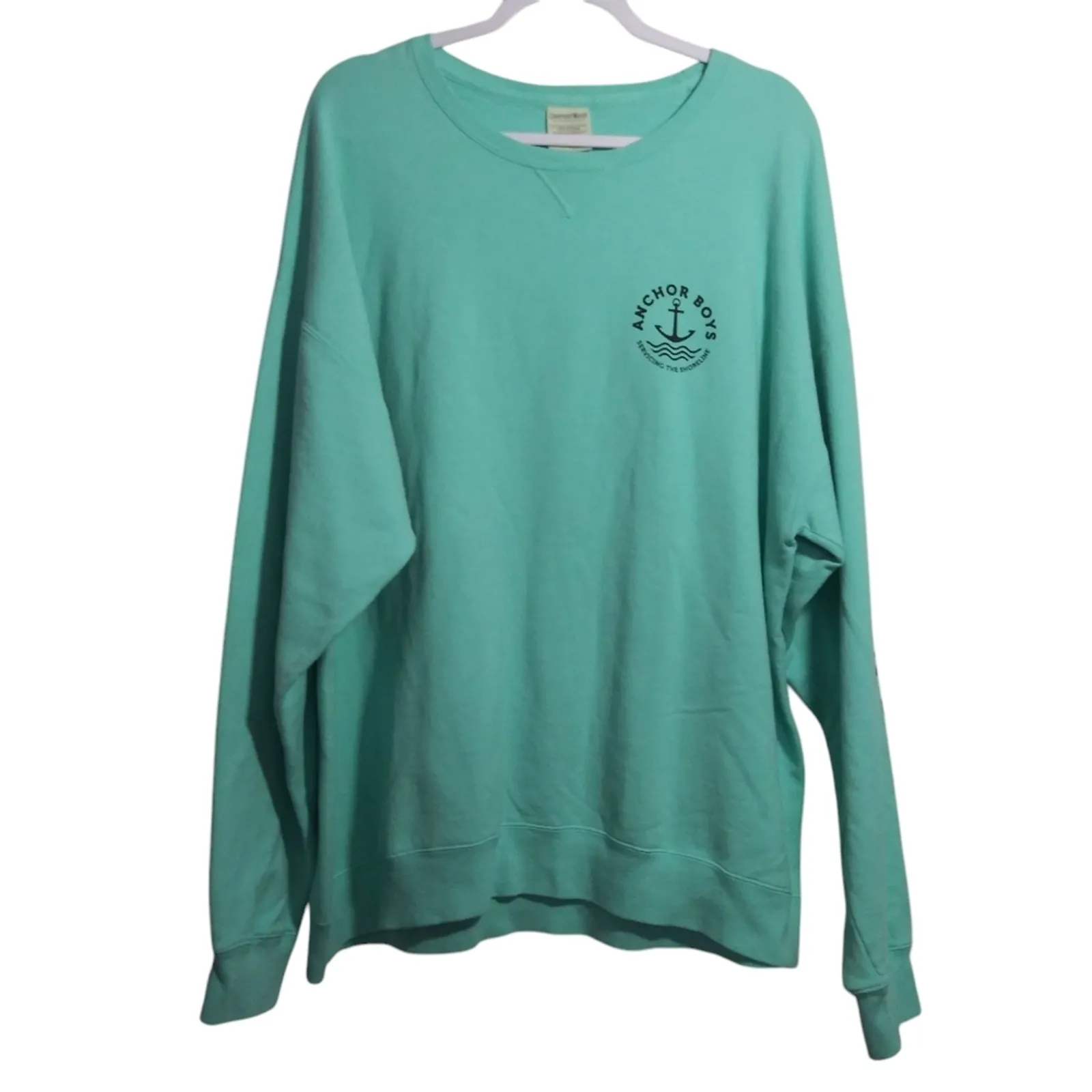 Comfort Wash Anchor Boys Surf Fish Mint Green Crew Neck Sweatshirt Size 2XL - Image 2