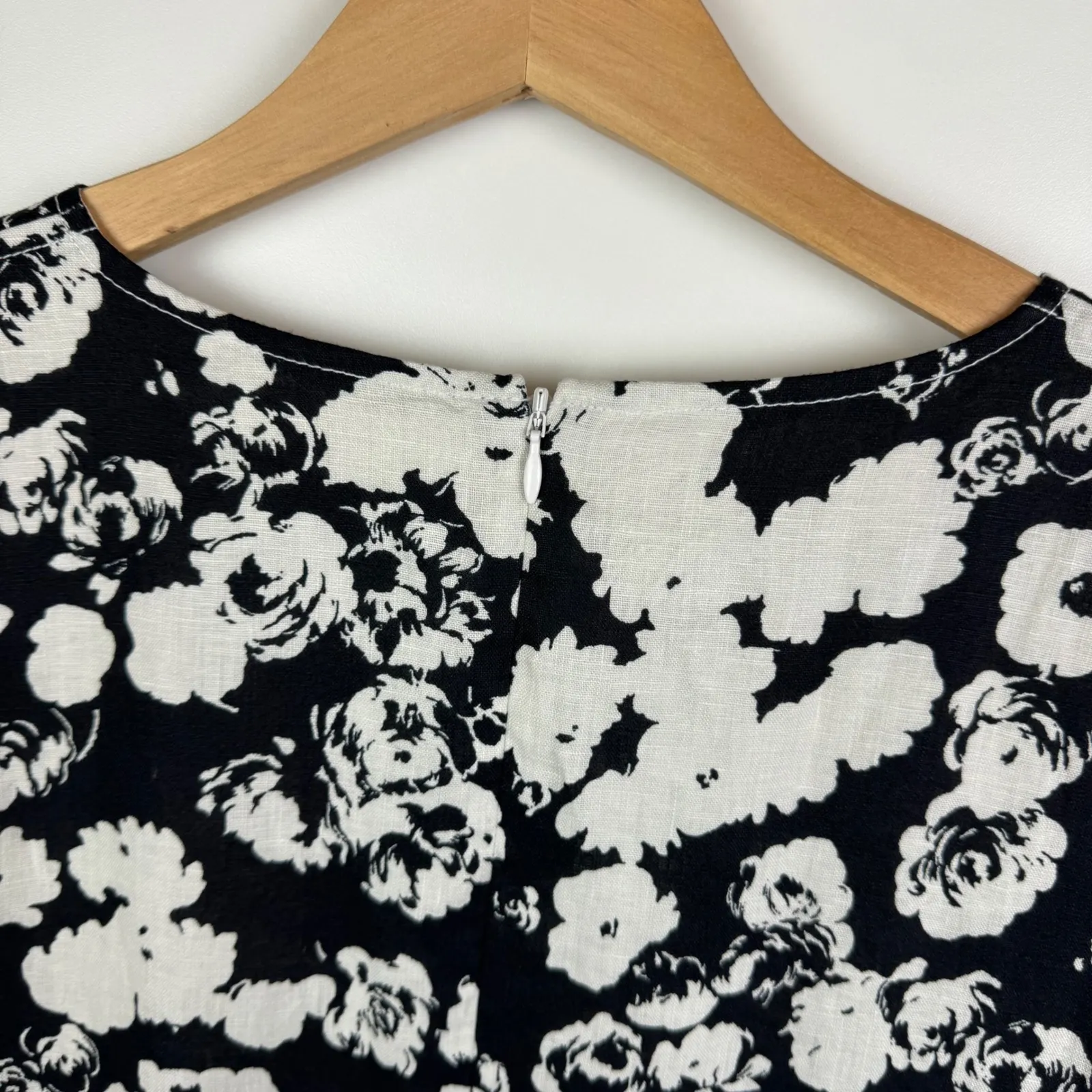 Everlane The Linen A-Line Midi Dress Size 8 Floral European Flax Cottage Neutral - Image 7