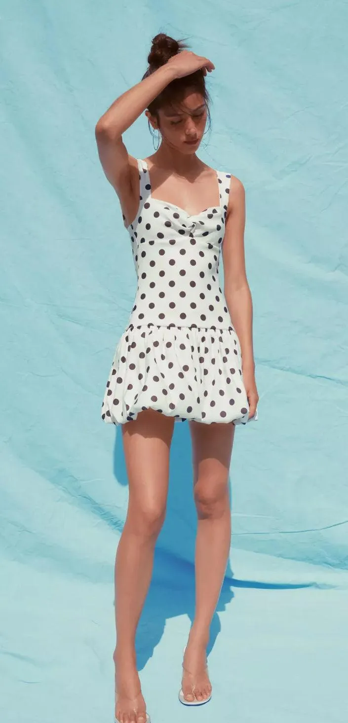 ZARA Polka Dot Balloon Mini Dress - Image 2
