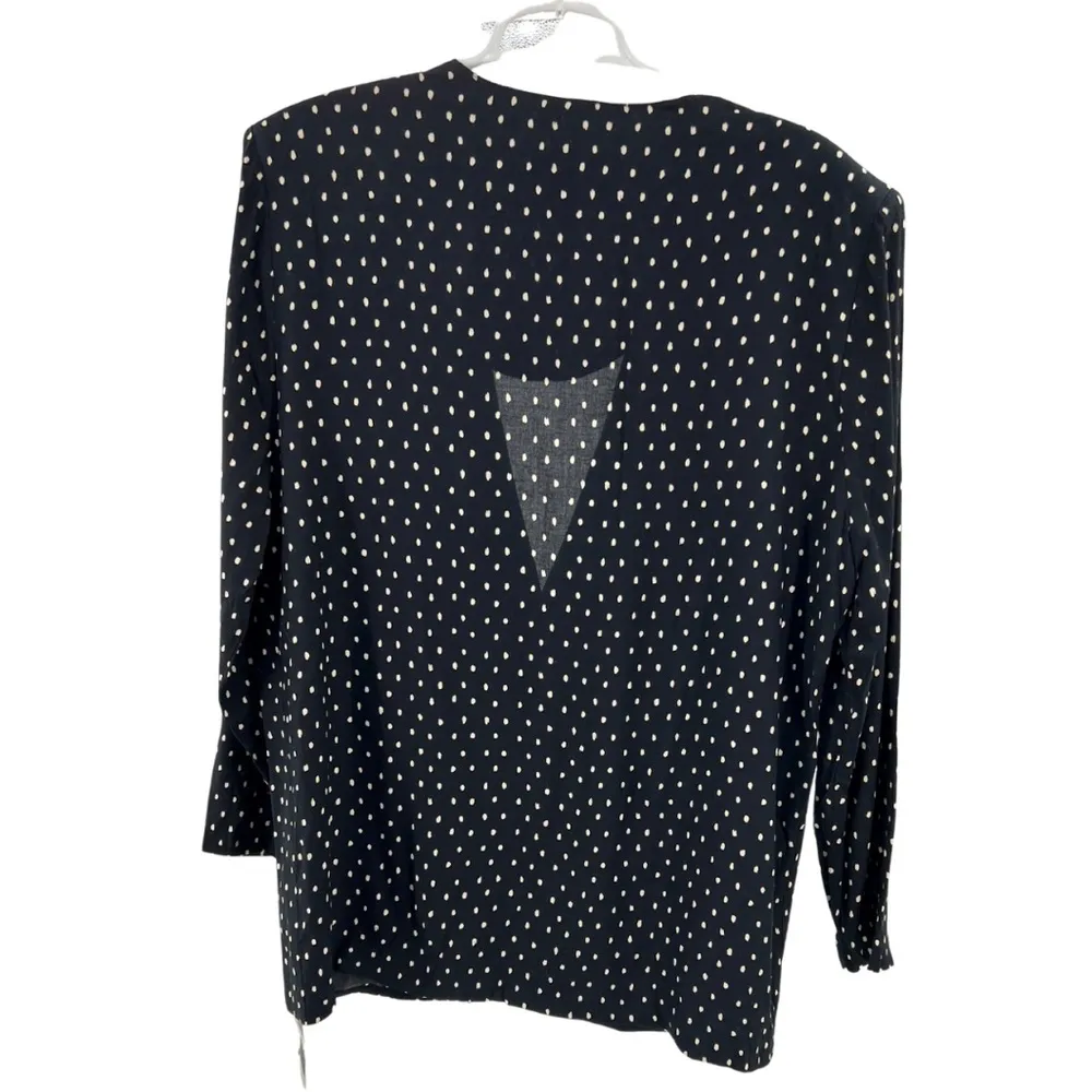 Ali Miles vtg lightweight blazer art to wear polka dots rayon 12 USA colorful Black - Image 2