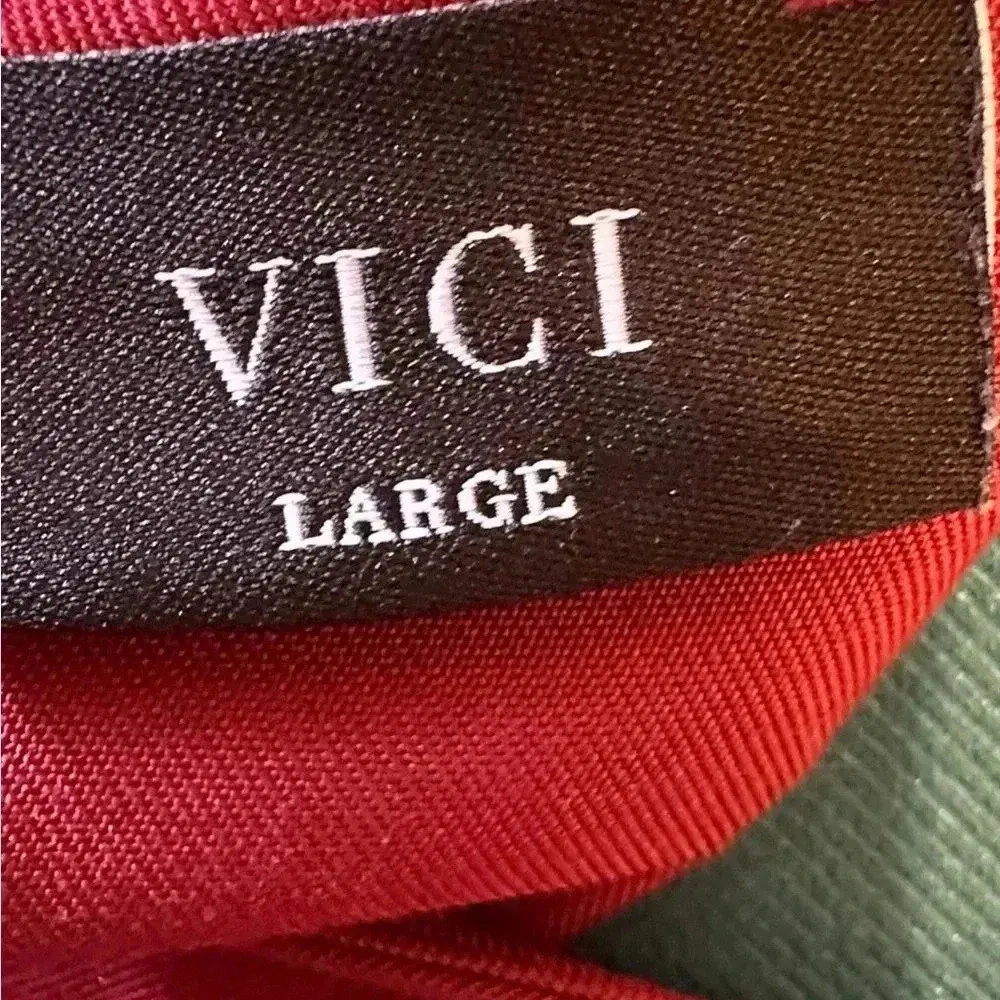 VICI CASUAL CINCH WAIST FRONT POCKETS MAROON WEEKEND SHIRT DRESS - SIZE L - Image 6