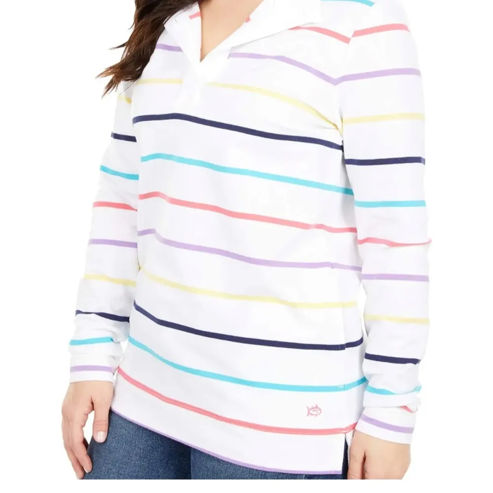 Southern Tide Waylon Striped Pullover in Classic White sz Medium Women’s - Image 4