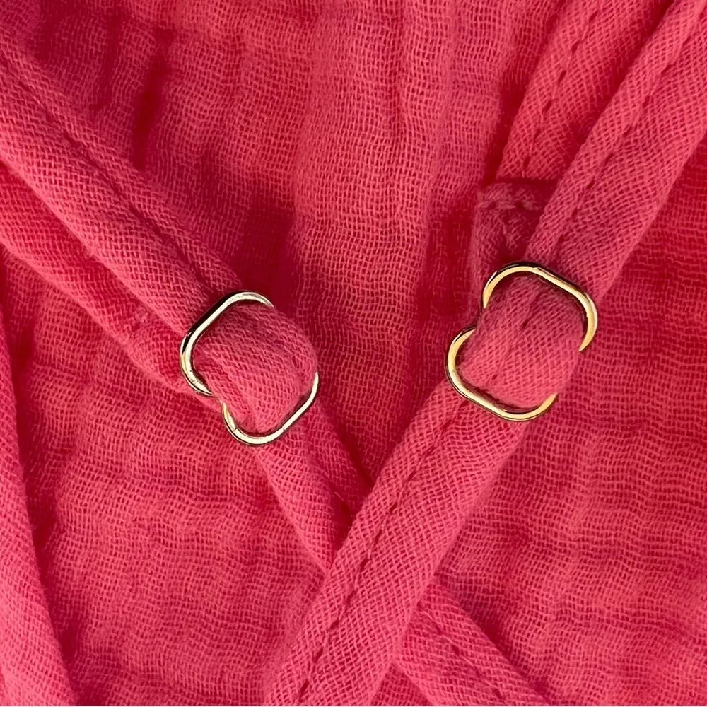 Pink Lily Summer Lover Cross‎ Back Gauze Tank Pink Womens Medium - Image 7