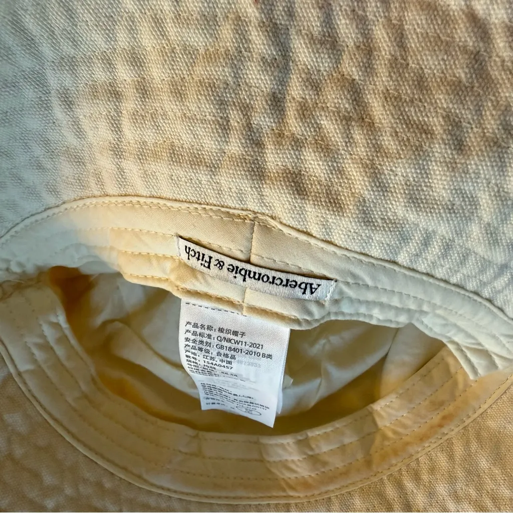 Bucket Hat Fisherman Denim Fringe Edge Sun Cap Light Denim Beige - Image 4