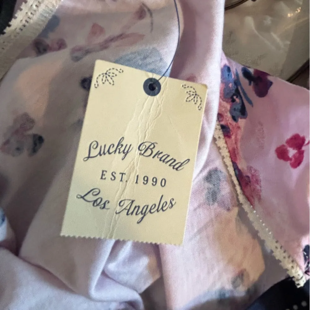 Lucky Brand Women's Pink Floral Sleeveless Knee Length Dress Size L - Image 10