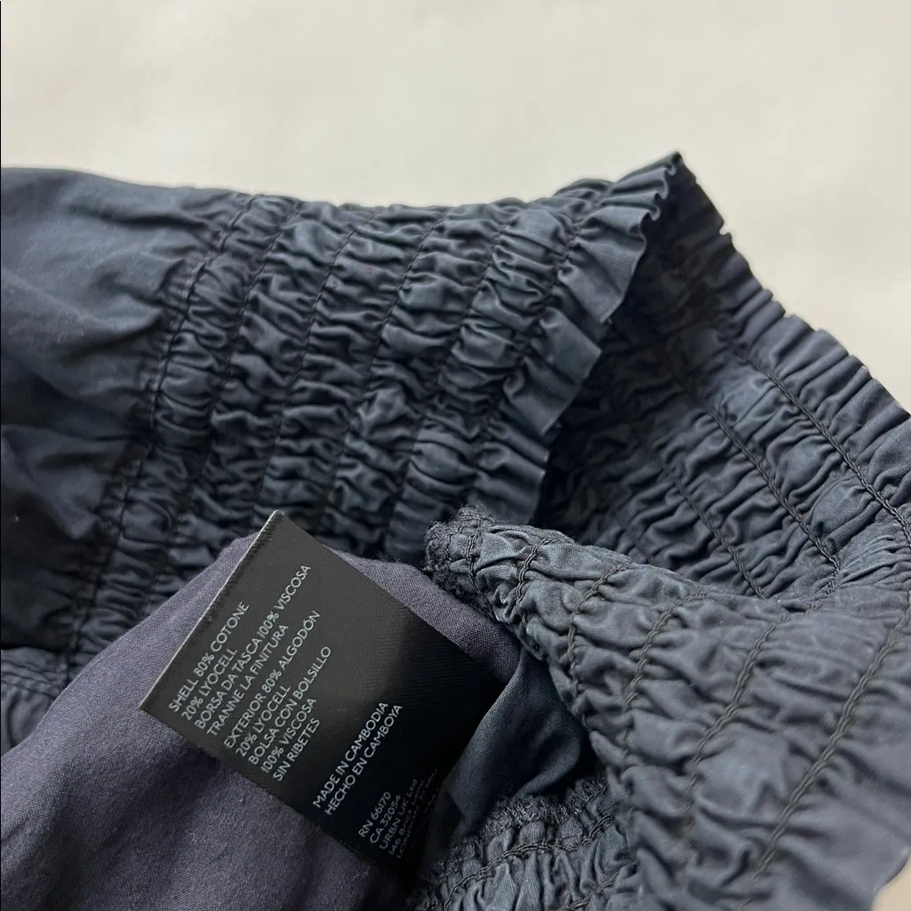 Anthropologie Ruched Poplin Gaucho Balloon Pants in Black Onyx XL $128 - Image 10