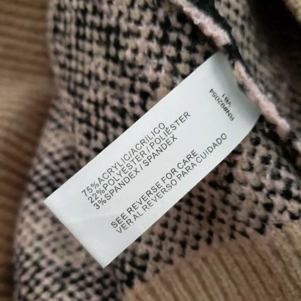 By Design Leopard Print Ivory Rose Knit Crewneck Pullover Sweater Tan Size XL - Image 4