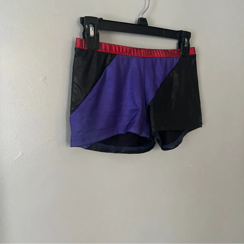Women’s Black and Purple Mini Short Set Small Medium - Image 4