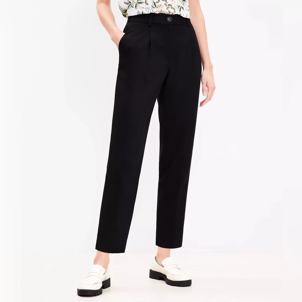 LOFT Emory Taper Pants High Rise Ankle Length Business Career Black Size 6 NWT - Image 4
