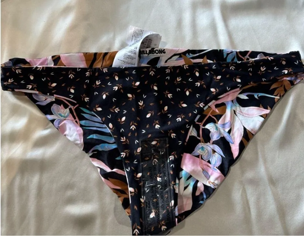 Billabong Multicolor Tropic Moon Lowrider Reversible Bikini Bottoms Size L NWT - Image 6