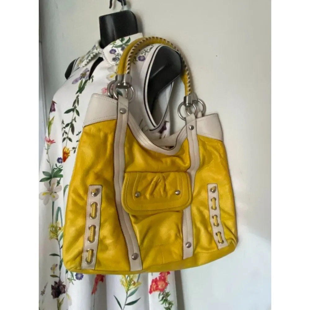 B. makowsky Yellow Leather Shoulder/ Handbag - Image 10
