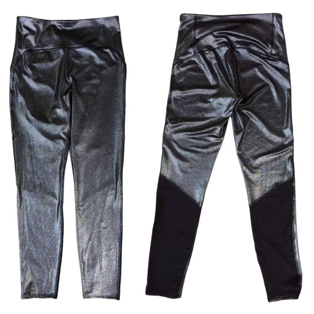 JOYLAB Metallic Mesh Leggings Workout Pants - M - Image 4