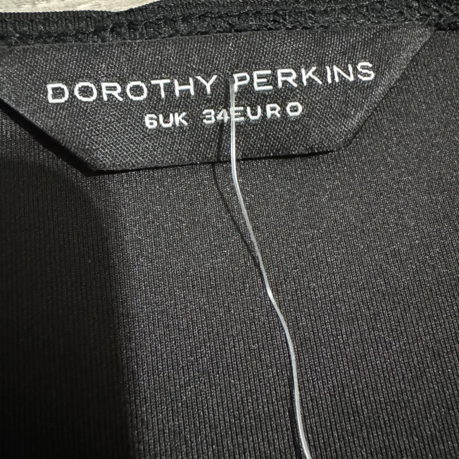 New Dorothy Perkins Black Peplum Top Gold Studded Neckline Hem Women Size XS - Image 4