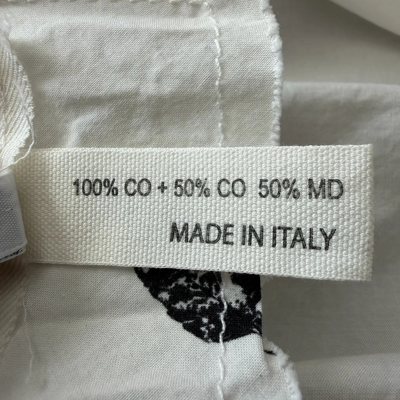 H+ Hannoh Wessel Womens Leaf Block Print Top Ribbed Sleeves Cotton Italy 36S - Image 11