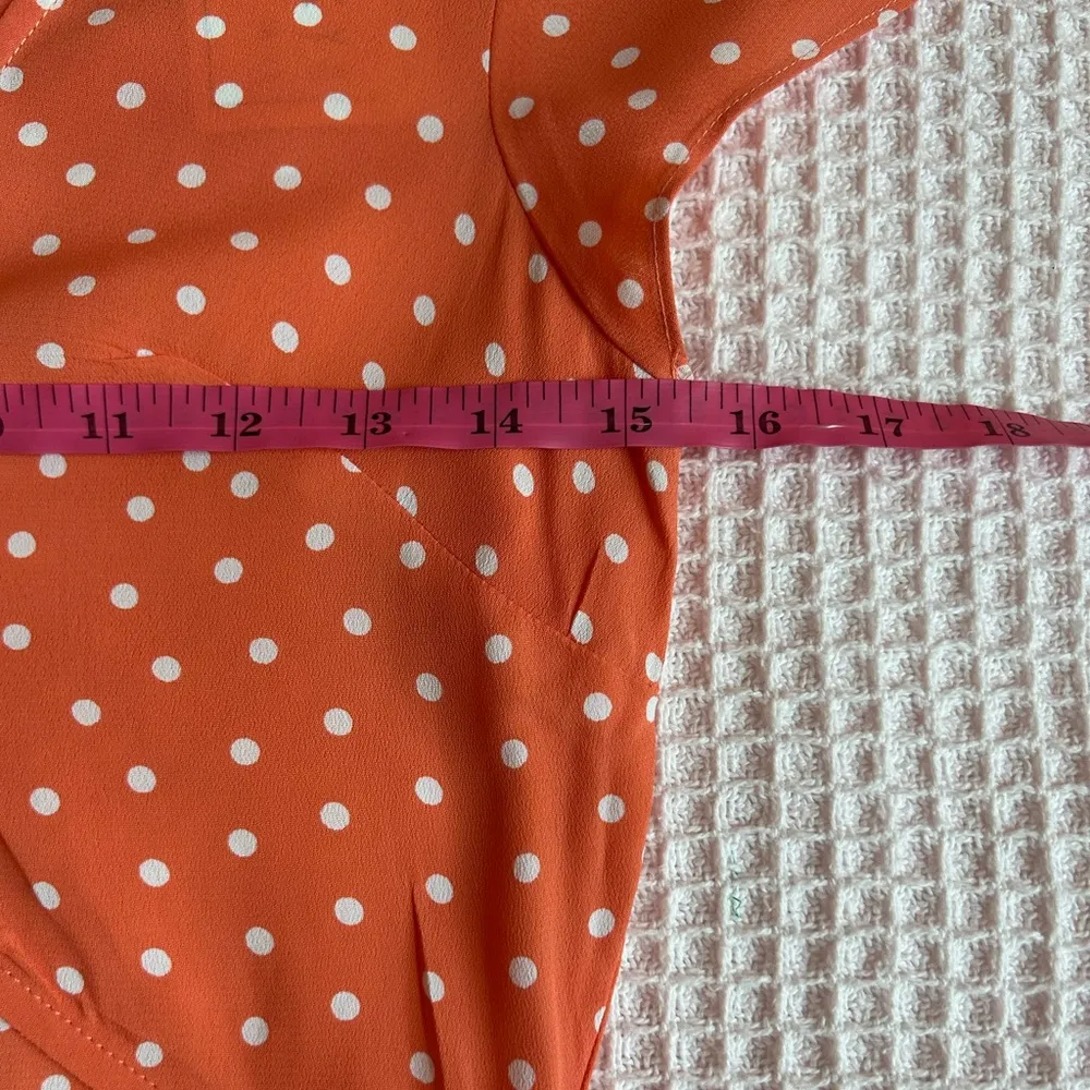 Flynn Skye peach polka dot balletcore ruffle short sleeve cutout mini NWT SZ SM - Image 5