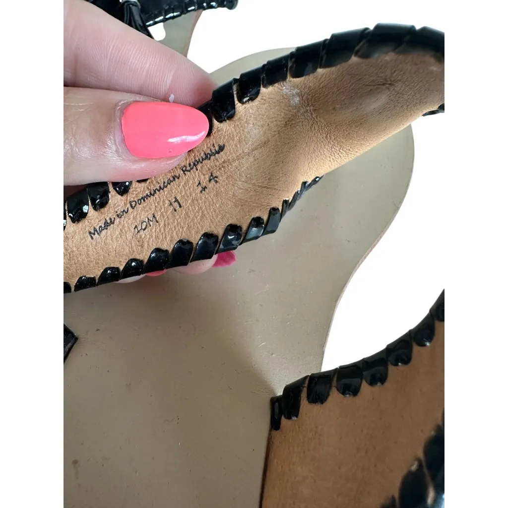 JACK ROGERS Black Leather Twist Sandals Size 10 - Image 4