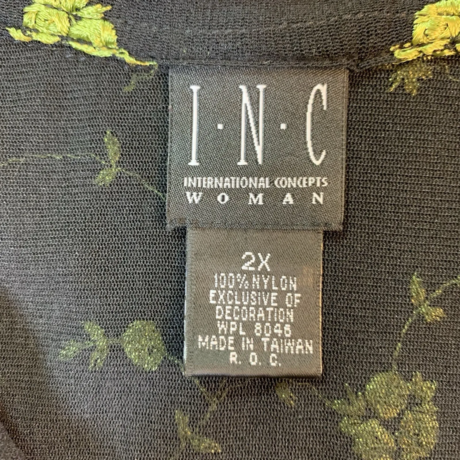 Vtg‎ 90s Whimsigoth Fairy Grunge Top Mesh Goblin Embroidered Floral Semi Sheer Black Size XXL - Image 3