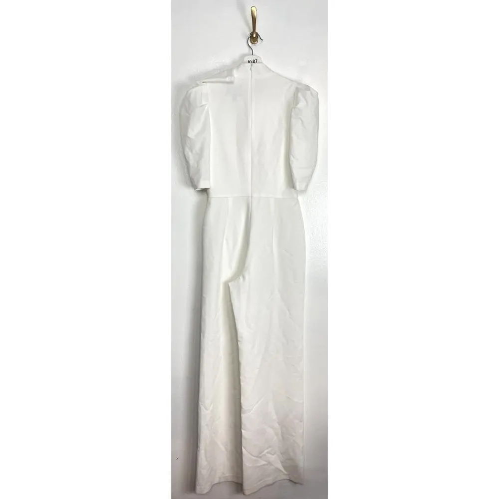 BLACK HALO Ara Tie Neck Puff Sleeve Jumpsuit in Pearl Size US 2 - Image 9