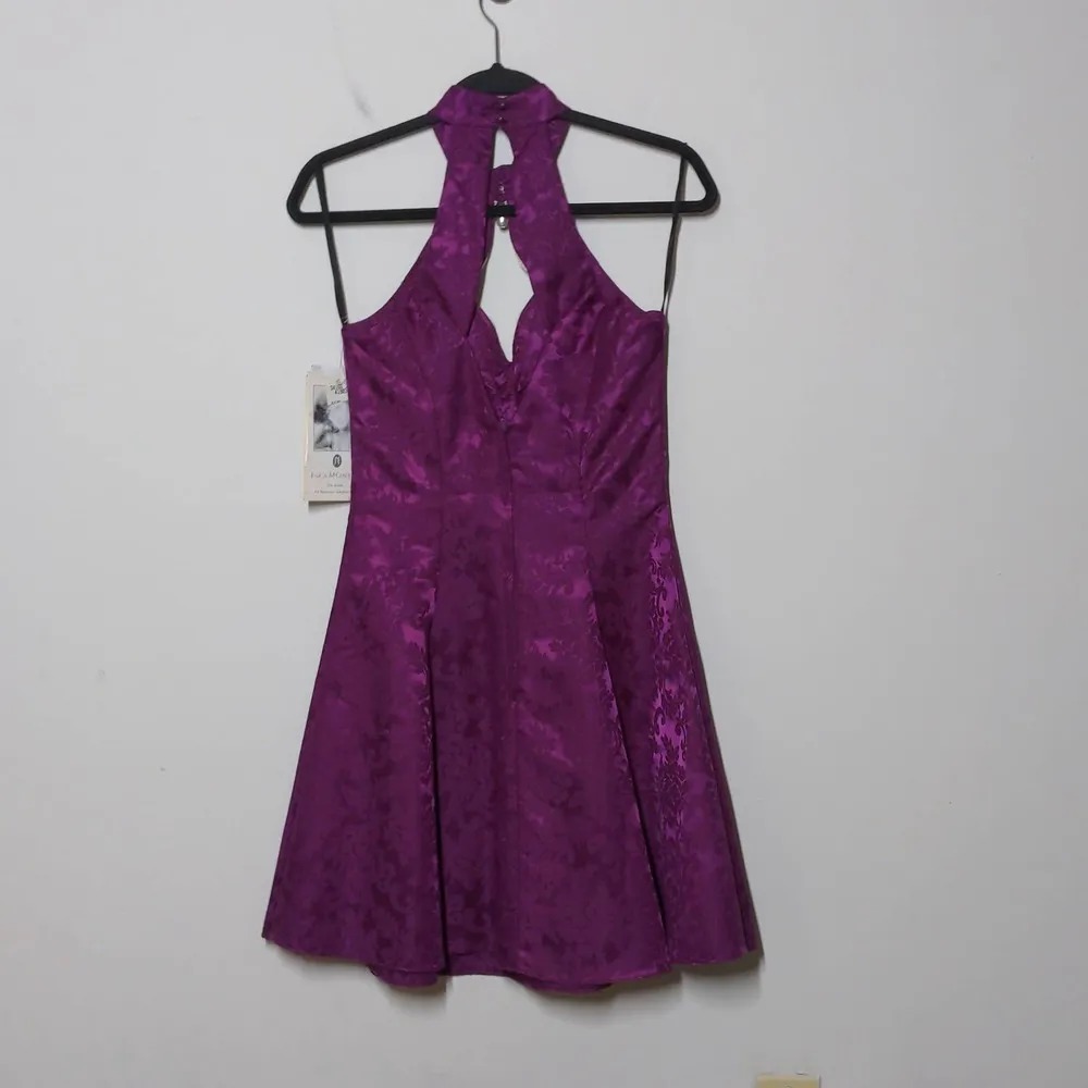 VTG Jessica McClintock Gunne Sax Fit & Flare Dress Damask Purple Juniors 7/8 New - Image 6