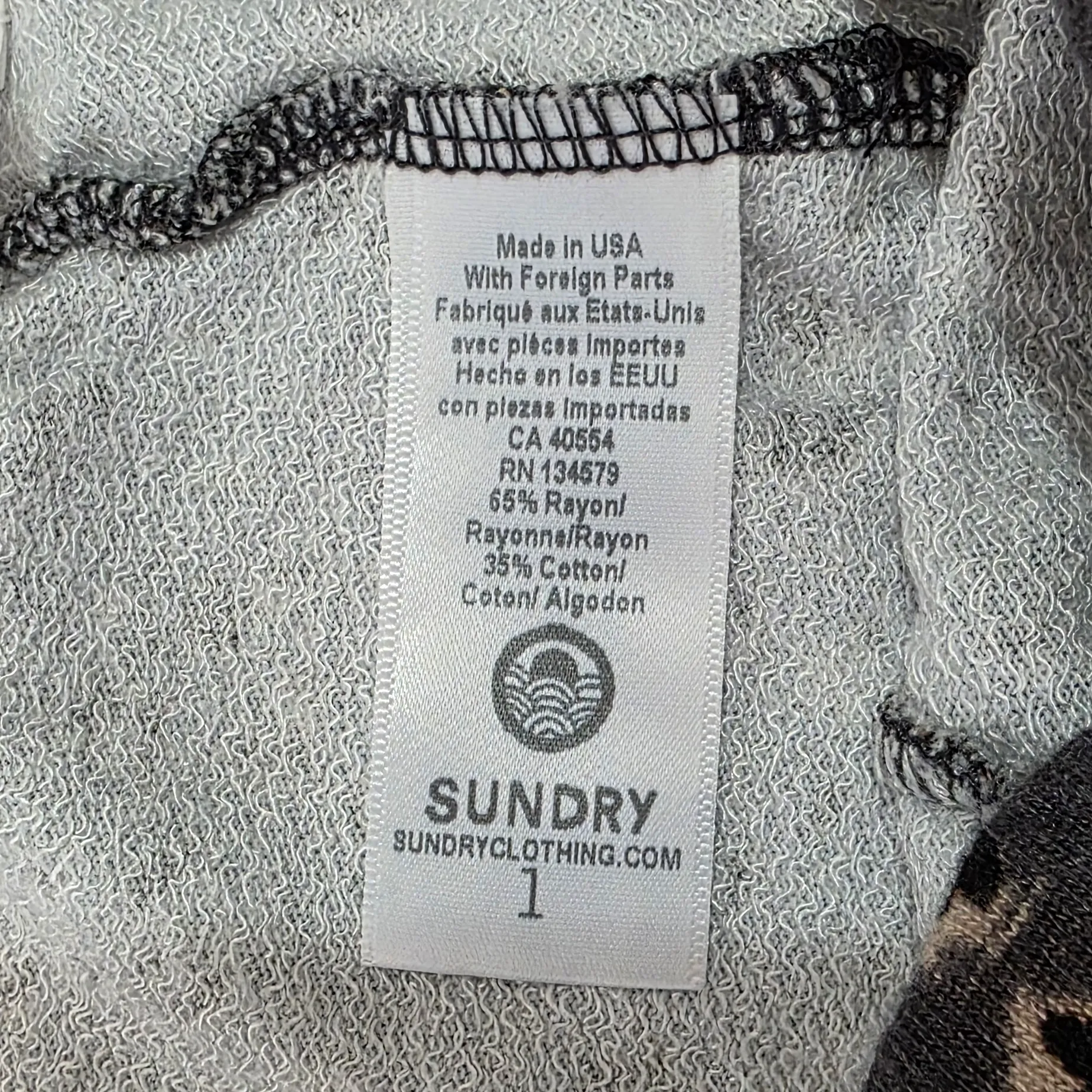 Sundry Anthropologie Joggers Gray and White Animal Print Womens Pants Size 1 New - Image 5