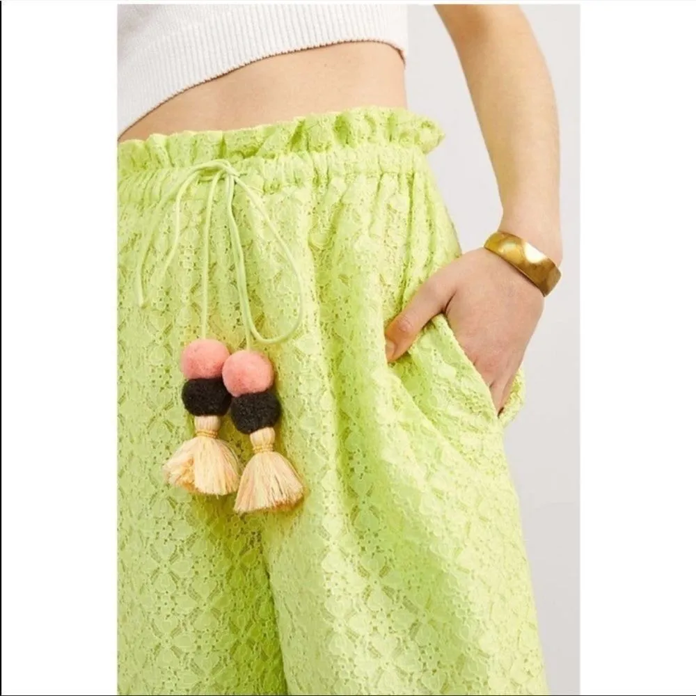 Anthropologie Ollari Wide Leg Hi Rise Lace Pants - Image 2