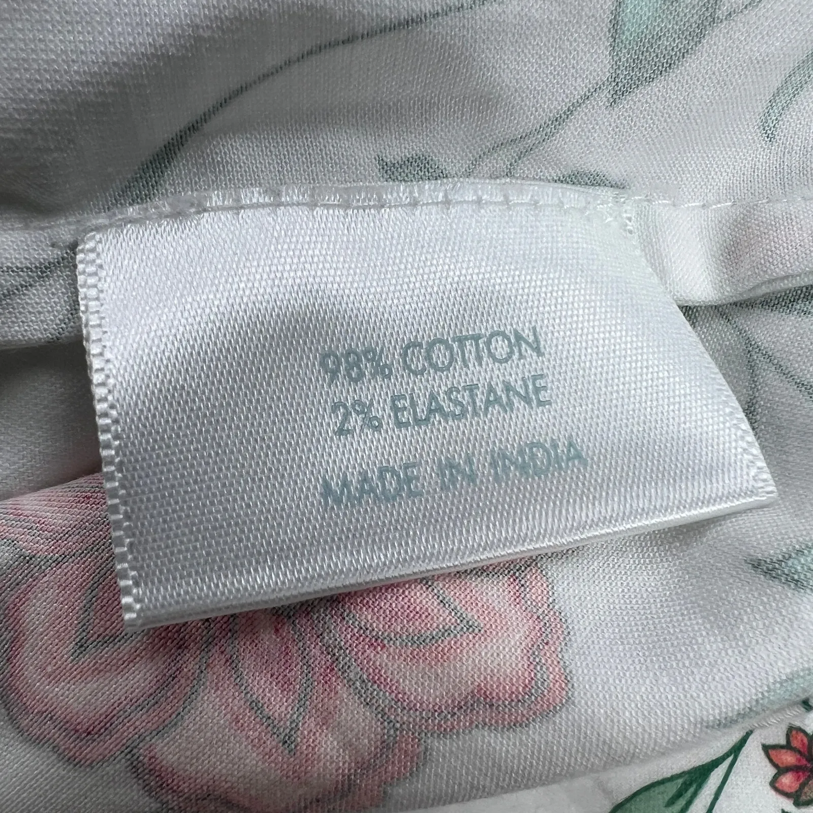 LAKE Hammock Shirt Dress Garden Vines Shirred Yoke Notch Neck 3/4 Sleeve Size M White Size M - Image 10