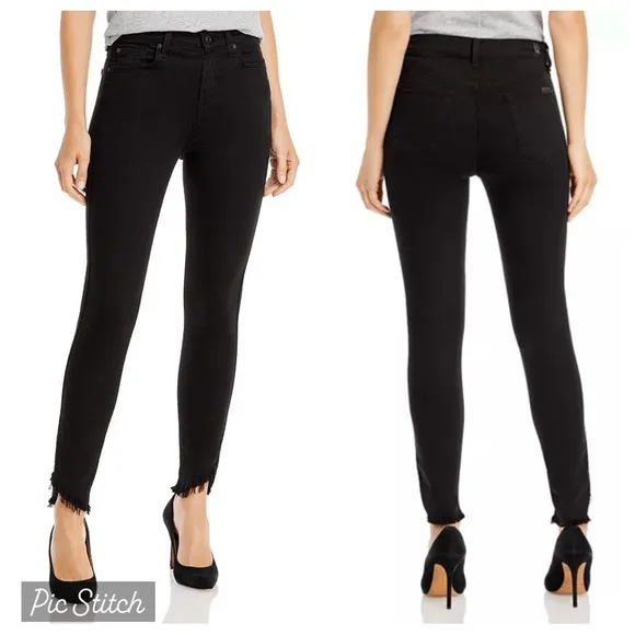 7FAM Ankle Gwenevere High Waist Jeans in Night Black - Image 2