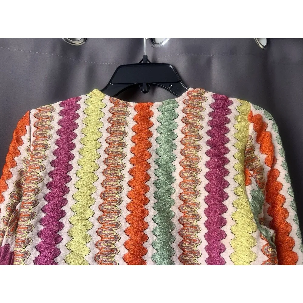 Free People Twist And Shout Crop Top Large Boho Crochet Scallop Festival Hippie - Image 8