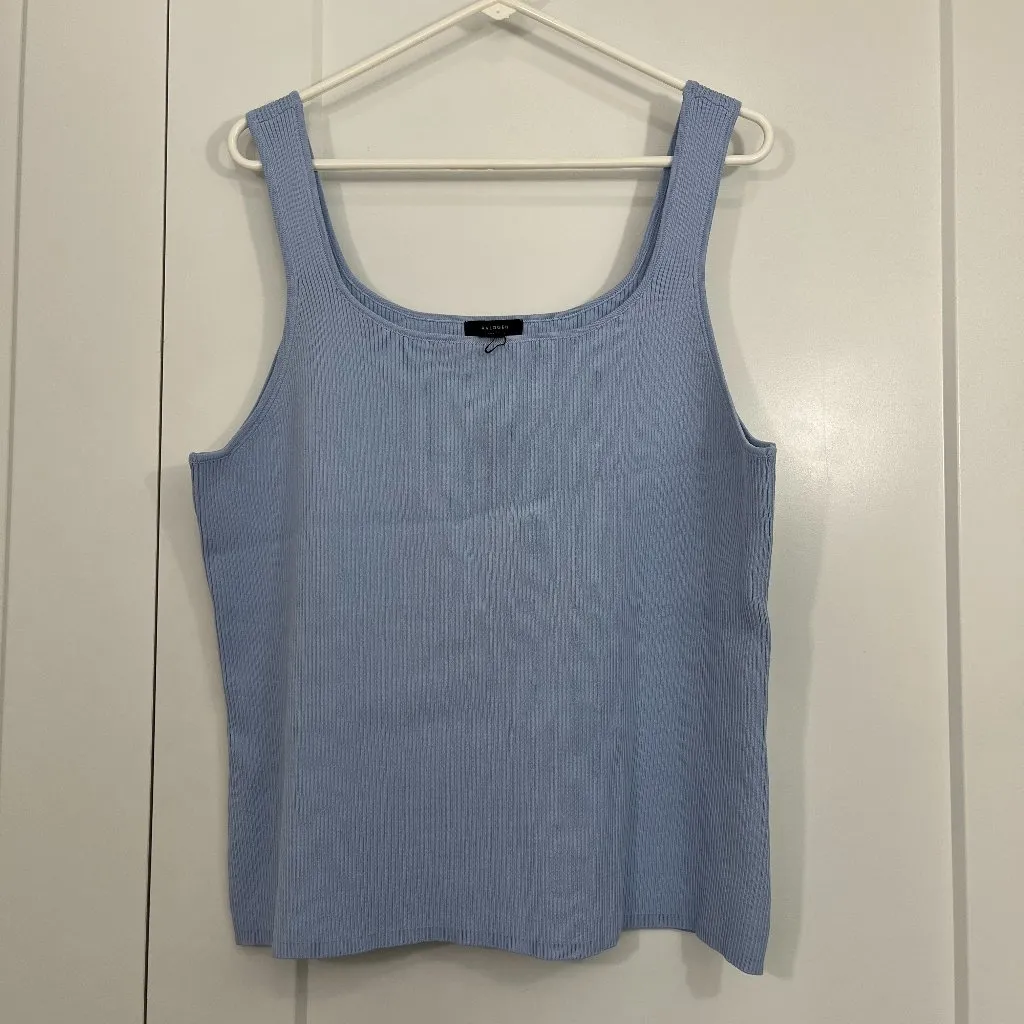 New Halogen 3X Blue Ribbed Knit Tank Top - Image 3