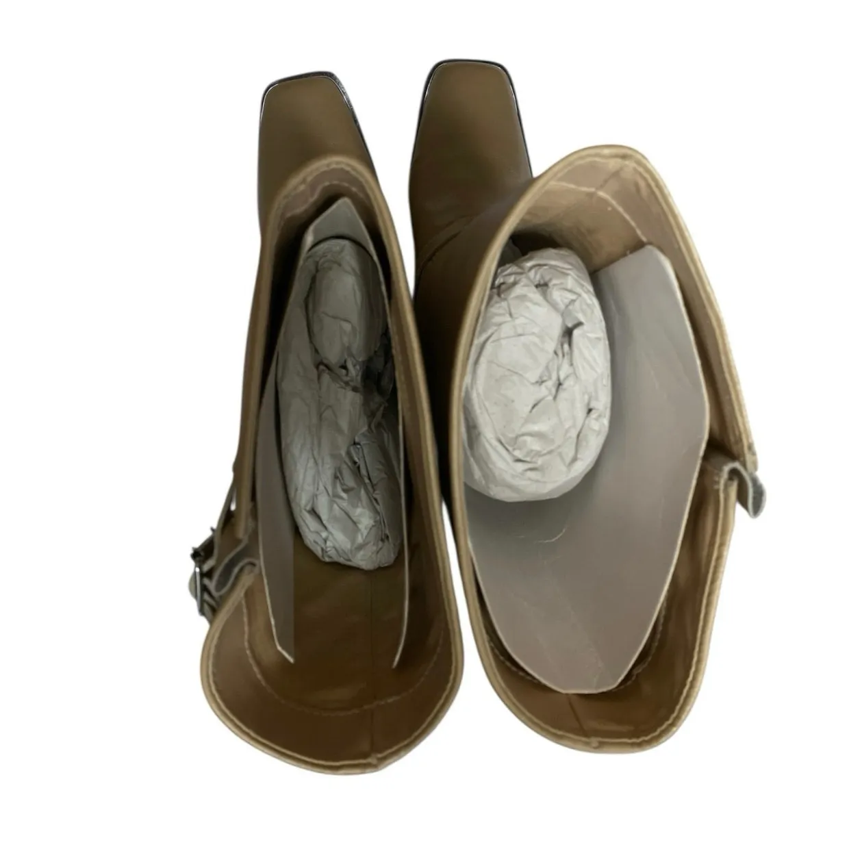 Dolce Vita Evi Women's Beige Leather Square Toe Knee High Riding Boots Size 11 - Image 2