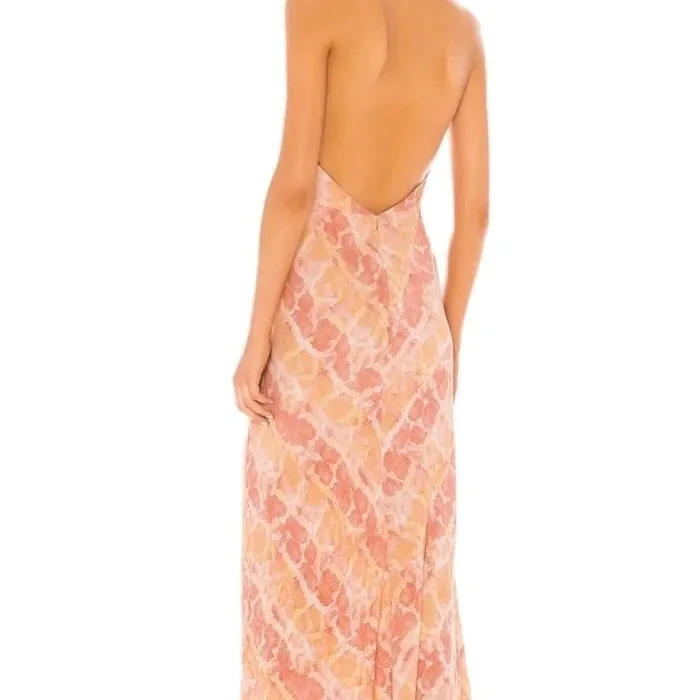 Lovers + Friends Revolve Zeta Snakeprint V-Neck Halter Ruffle Maxi Dress Size S - Image 11