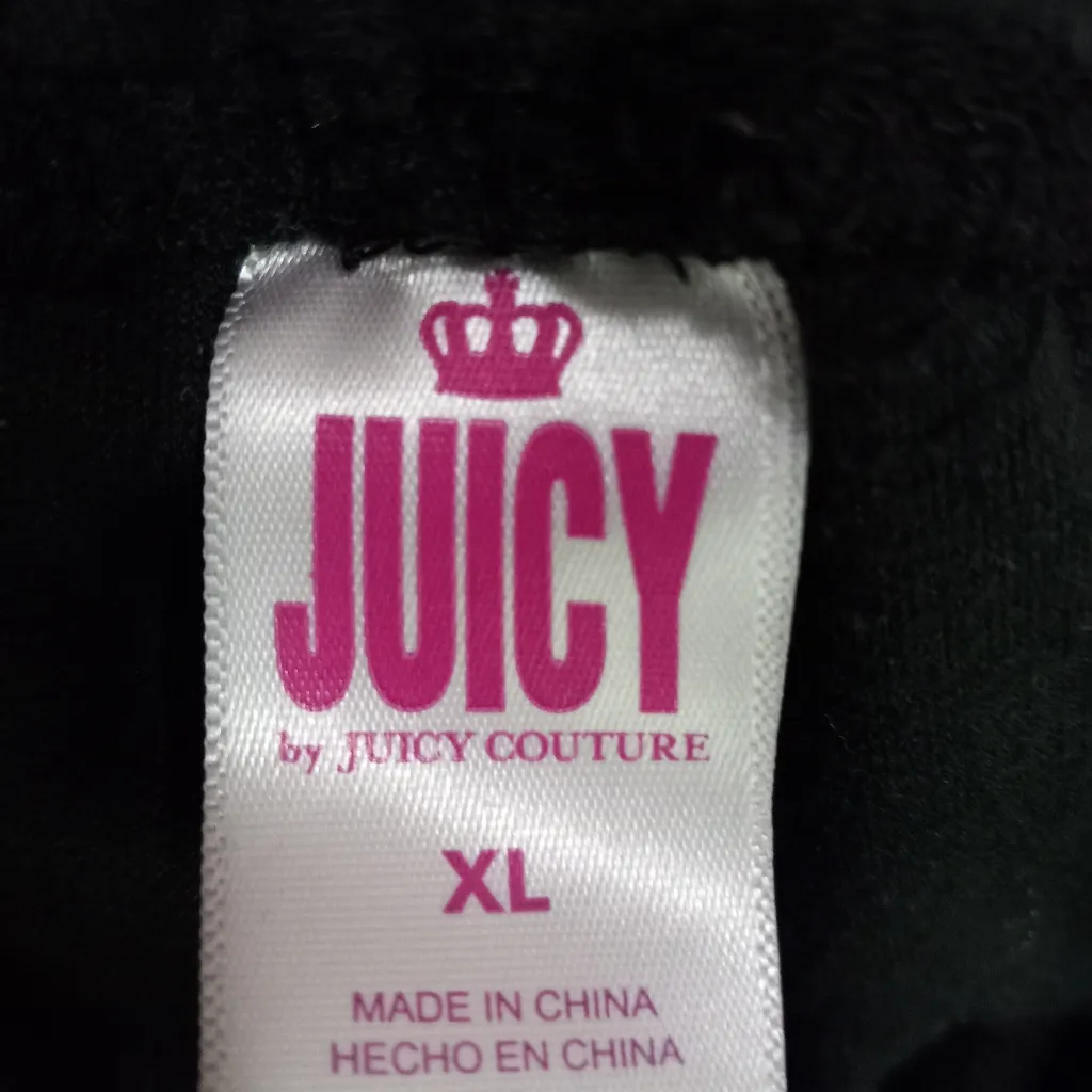 JUICY XL Couture Velveteen Lounge Pants in Black n Silver - Image 4
