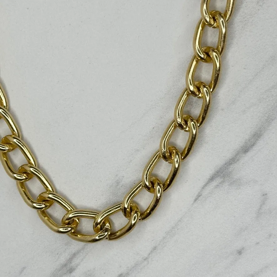 Chunky Draped Faux Pearl Beaded Gold Tone Chain Belt One Size (OS) - Image 10