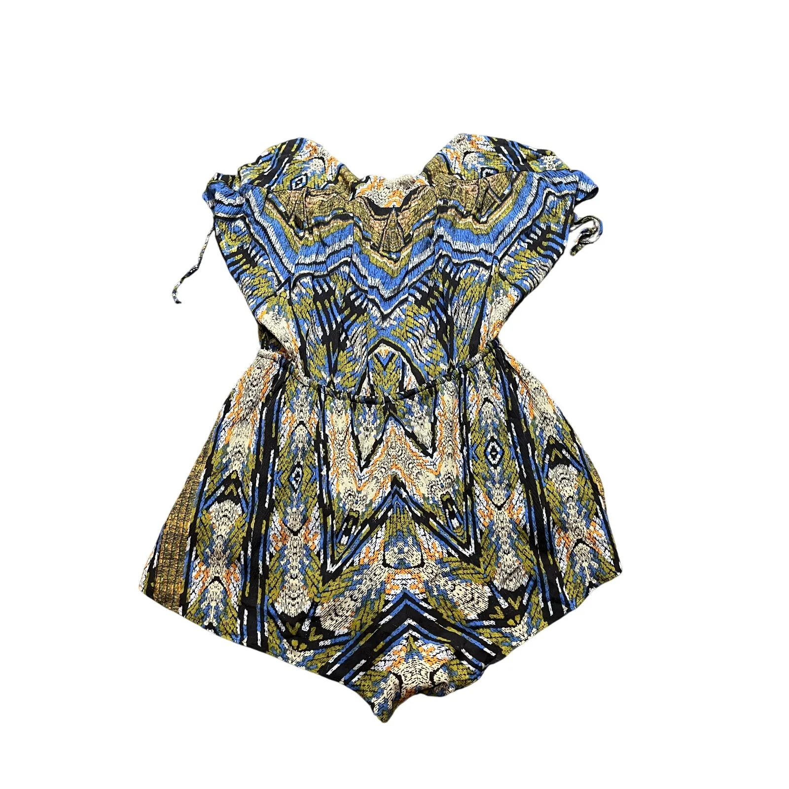 FREE PEOPLE‎ Dream All Night Romper in Mixed Print Womens Size XS Tribal Boho - Image 8