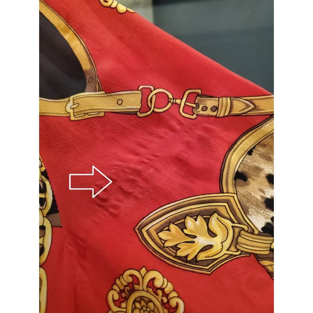 Color Fx Womens Multicolor 100% Silk Collared Long Sleeve Button Down Shirt L Red Size L - Image 11