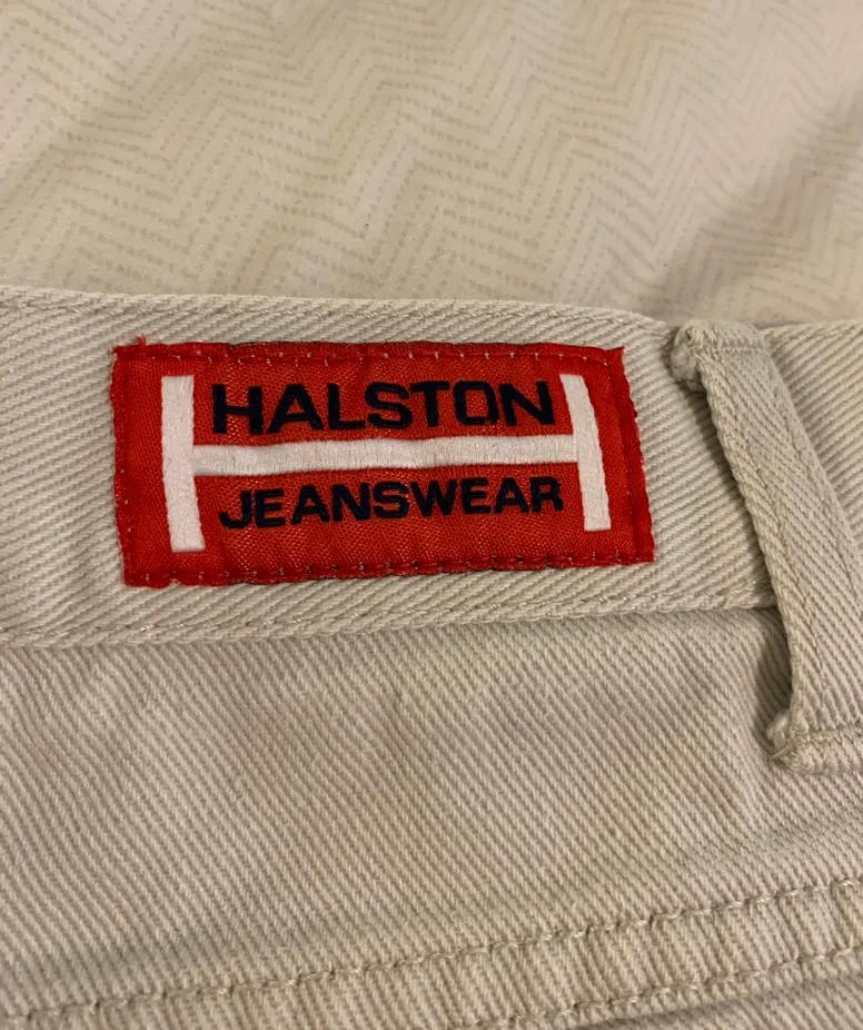 Vintage Halston Denim Shorts Tan Size 27 - Image 4