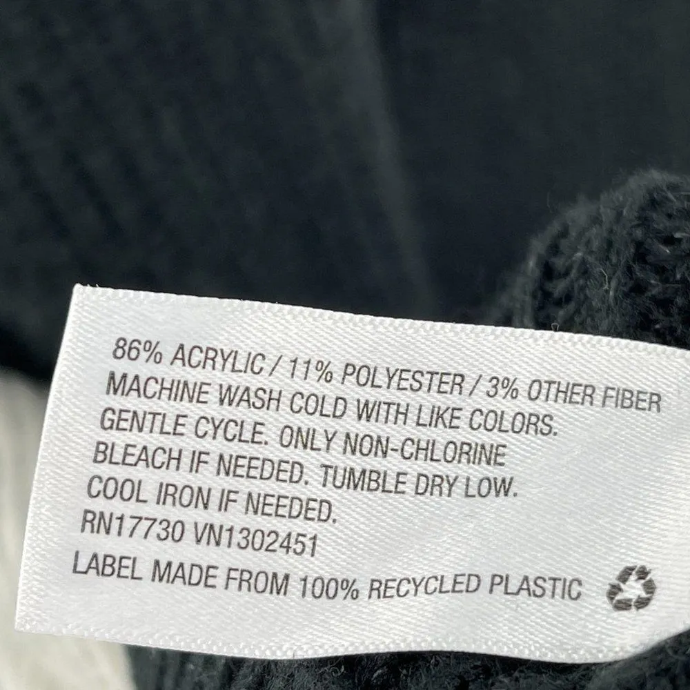 Mossimo Oversized Chunky Knit Snowflake Long Sleeve Color Block Sweater Top Black Size XXL - Image 7