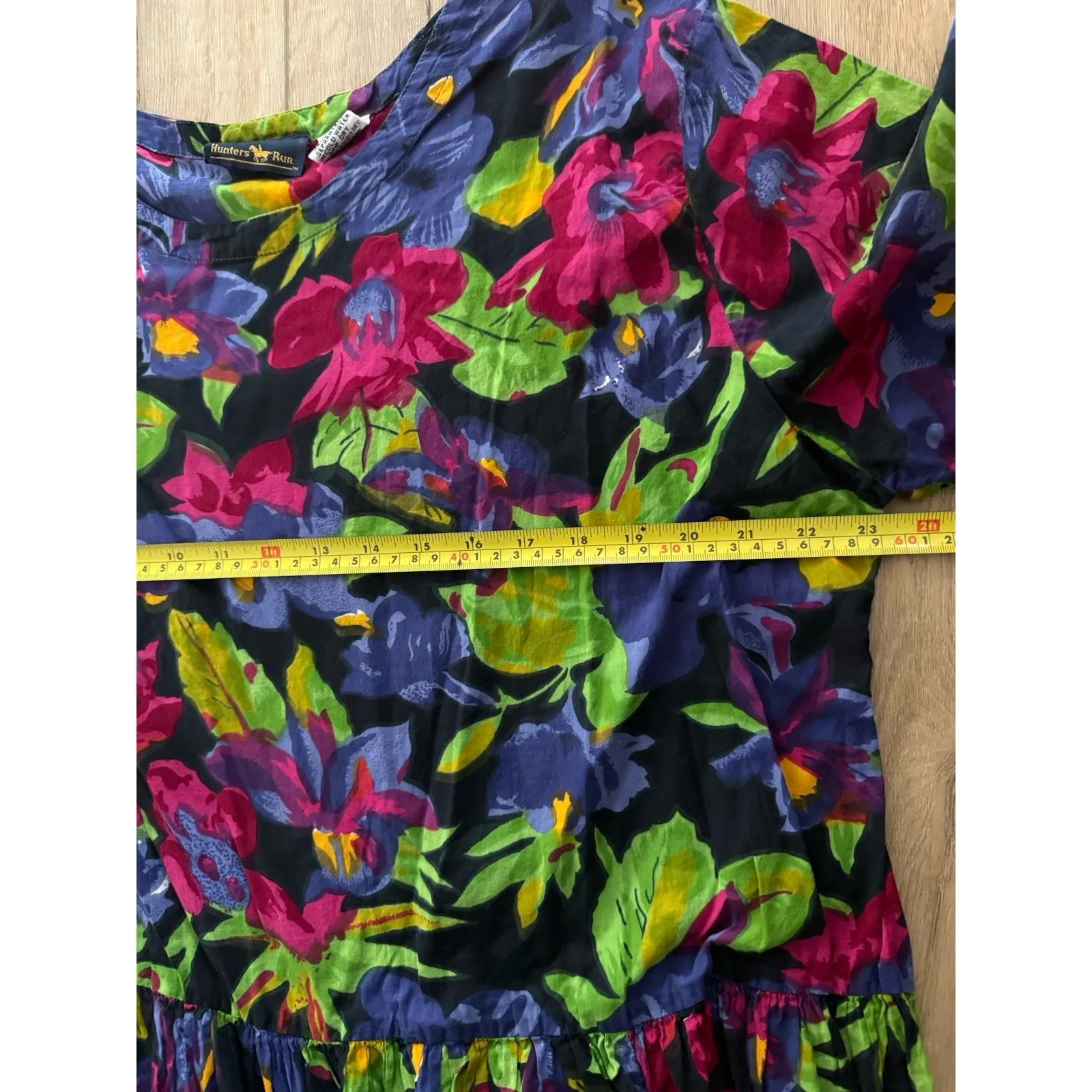 Hunters Run Vintage 2X Cotton Dress Cottagecore Boho Prairie Maxi Floral - Image 6